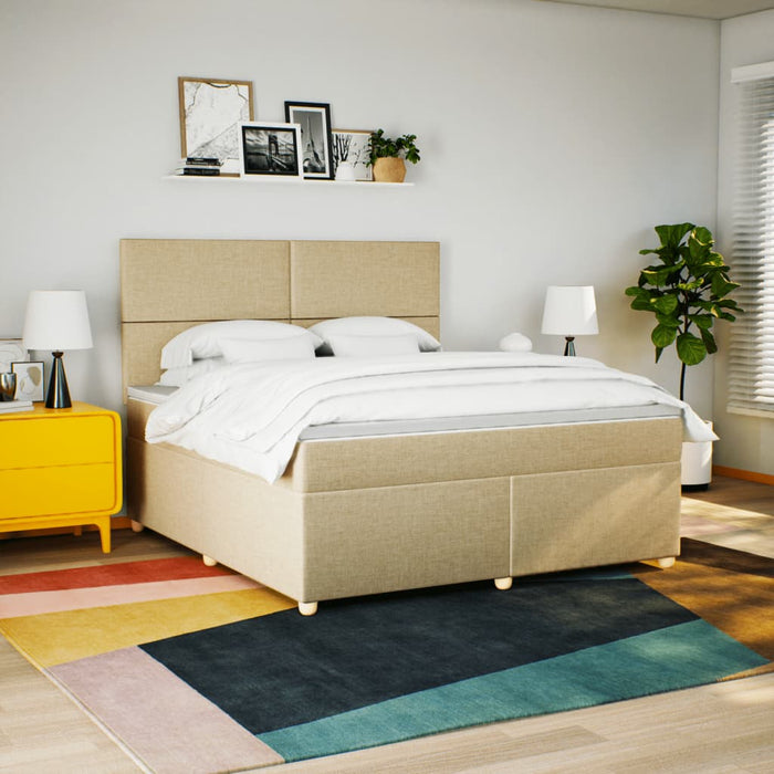 Pat continental cu saltea, crem, 180x200 cm, textil - WALTI WALTI