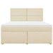 Pat continental cu saltea, crem, 180x200 cm, textil - WALTI WALTI