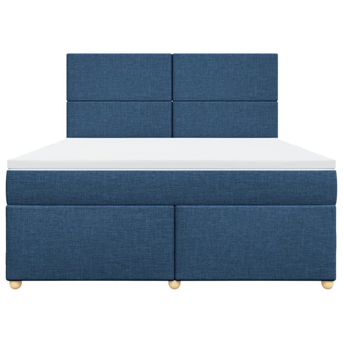 Pat box spring cu saltea, albastru, 180x200 cm, material textil - WALTI WALTI