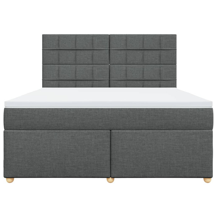 Pat box spring cu saltea, gri închis, 180x200 cm, textil - WALTI WALTI