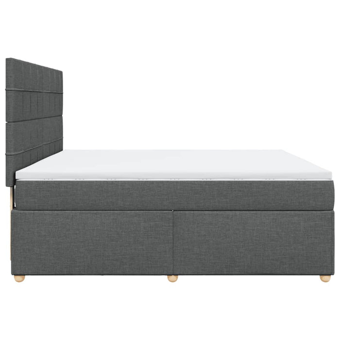 Pat box spring cu saltea, gri închis, 180x200 cm, textil - WALTI WALTI