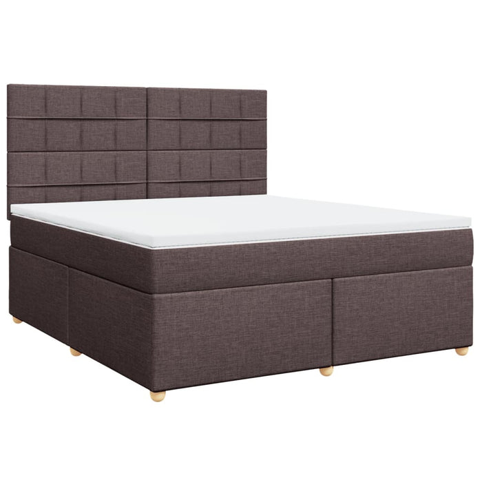 Pat continental cu saltea maro închis 180x200cm material textil - WALTI WALTI