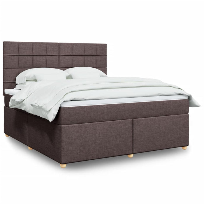 Pat continental cu saltea maro închis 180x200cm material textil - WALTI WALTI