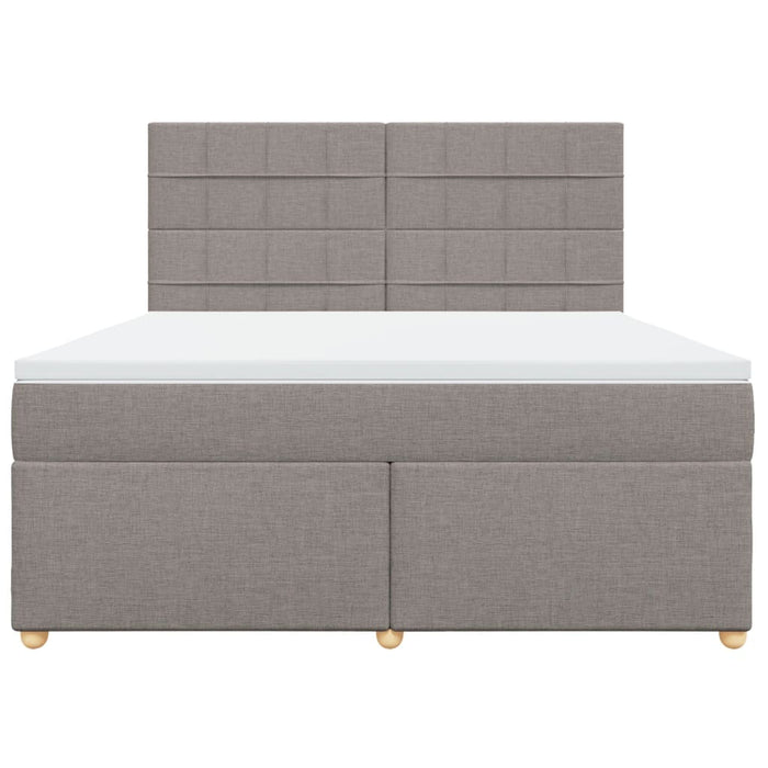 Pat continental cu saltea, gri taupe, 180x200 cm, textil - WALTI WALTI