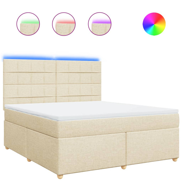 Pat continental cu saltea, crem, 180x200 cm, textil WALTI