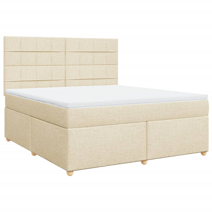 Pat continental cu saltea, crem, 180x200 cm, textil WALTI
