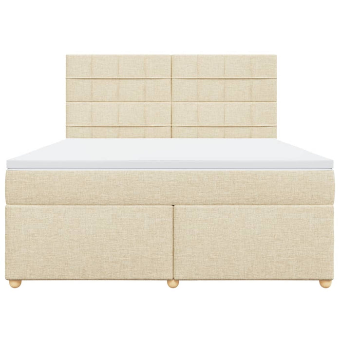 Pat continental cu saltea, crem, 180x200 cm, textil WALTI