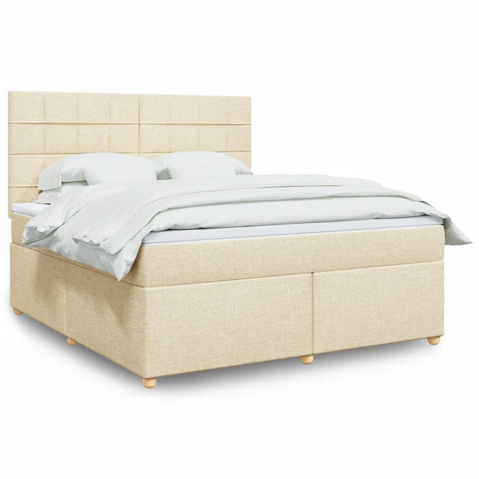 Pat continental cu saltea, crem, 180x200 cm, textil WALTI