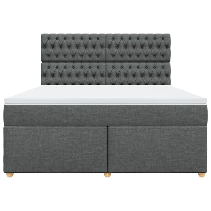 Pat box spring cu saltea, gri închis, 180x200 cm, textil - WALTI WALTI