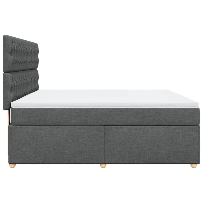 Pat box spring cu saltea, gri închis, 180x200 cm, textil - WALTI WALTI