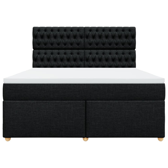 Pat box spring cu saltea, negru, 180x200 cm, catifea - WALTI WALTI