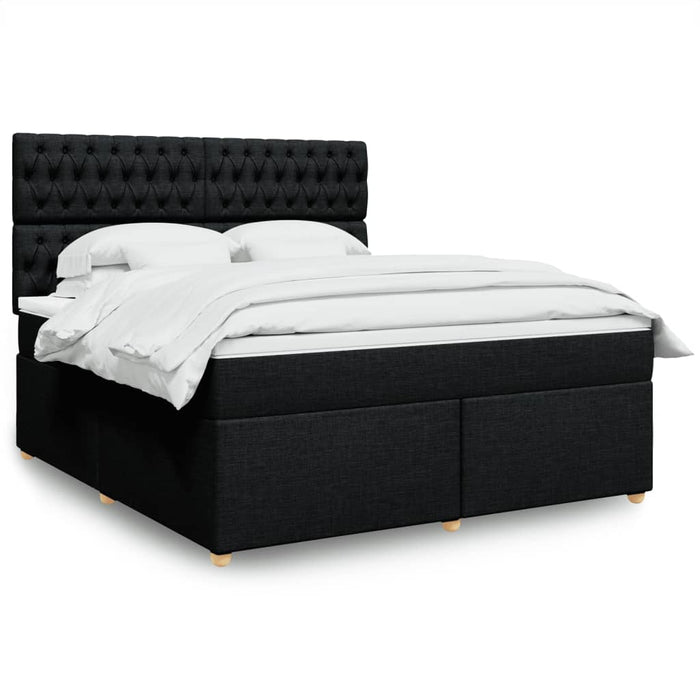 Pat box spring cu saltea, negru, 180x200 cm, catifea - WALTI WALTI