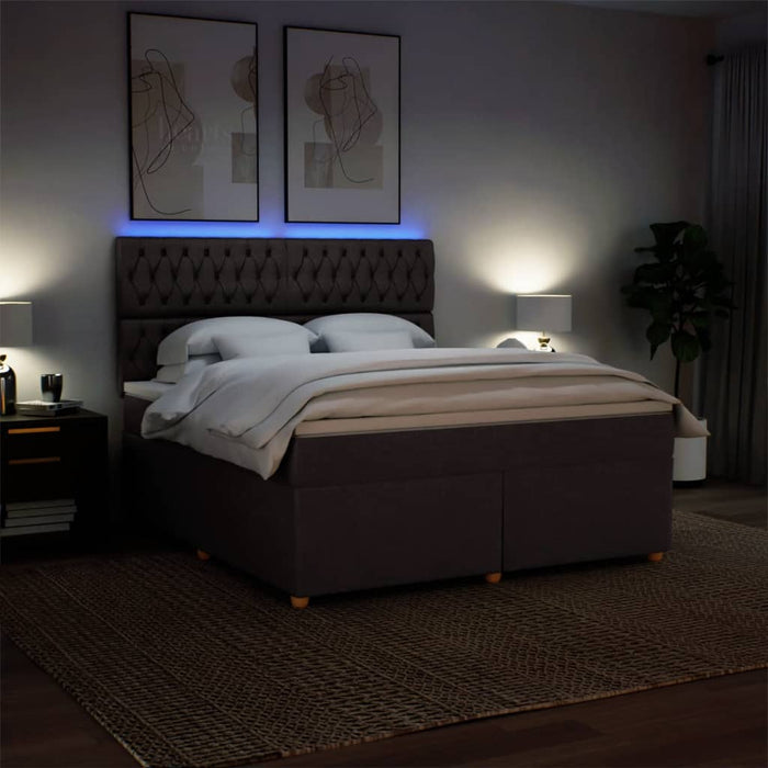 Pat continental cu saltea maro închis 180x200cm material textil - WALTI WALTI