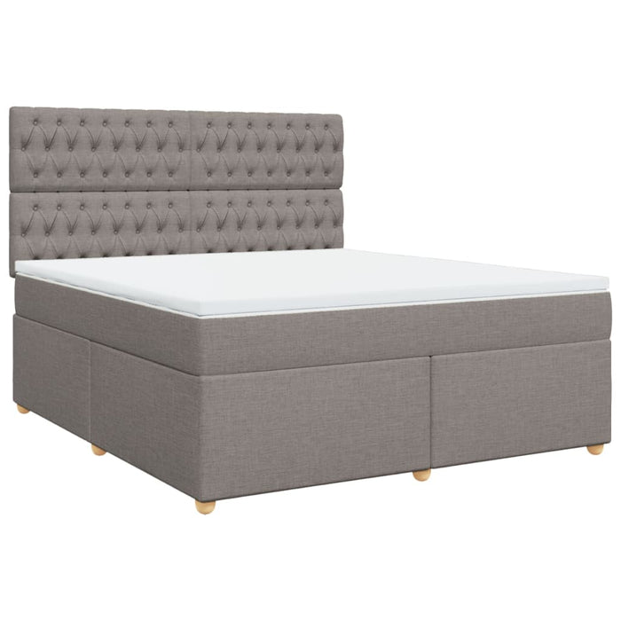 Pat continental cu saltea, gri taupe, 180x200 cm, textil - WALTI WALTI