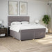 Pat continental cu saltea, gri taupe, 180x200 cm, textil - WALTI WALTI