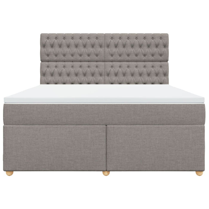 Pat continental cu saltea, gri taupe, 180x200 cm, textil - WALTI WALTI
