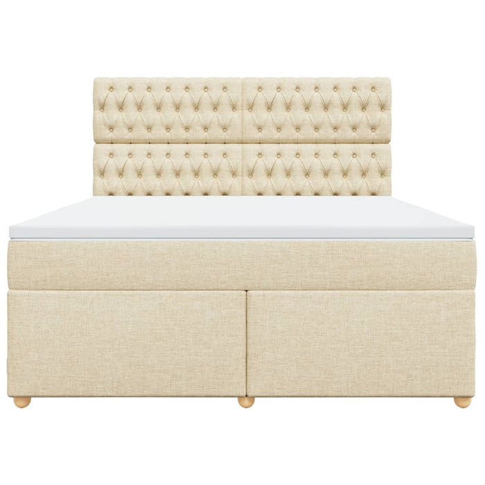 Pat continental cu saltea, crem, 180x200 cm, textil WALTI