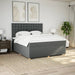 Pat box spring cu saltea, gri închis, 180x200 cm, textil - WALTI WALTI