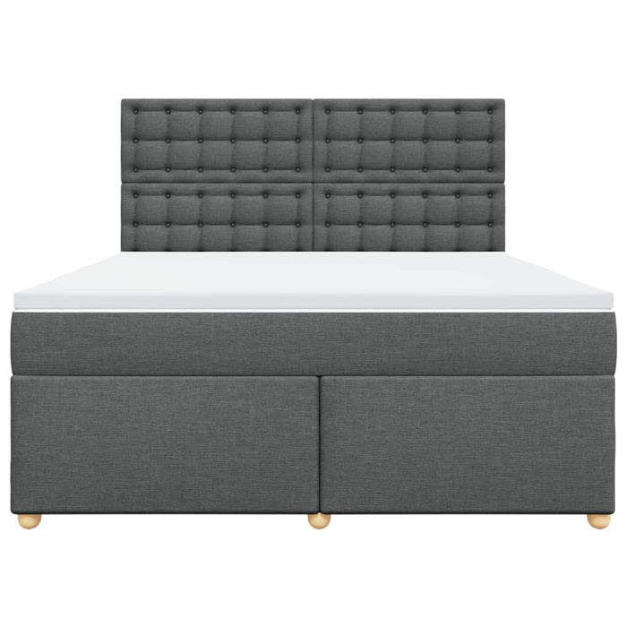 Pat box spring cu saltea, gri închis, 180x200 cm, textil - WALTI WALTI