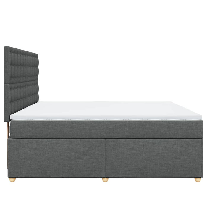Pat box spring cu saltea, gri închis, 180x200 cm, textil - WALTI WALTI
