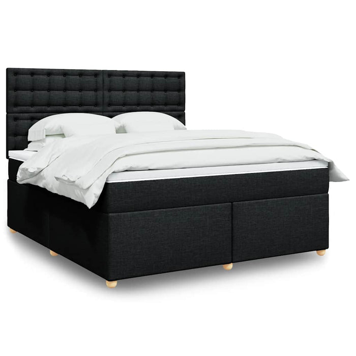 Pat box spring cu saltea, negru, 180x200 cm, catifea - WALTI WALTI