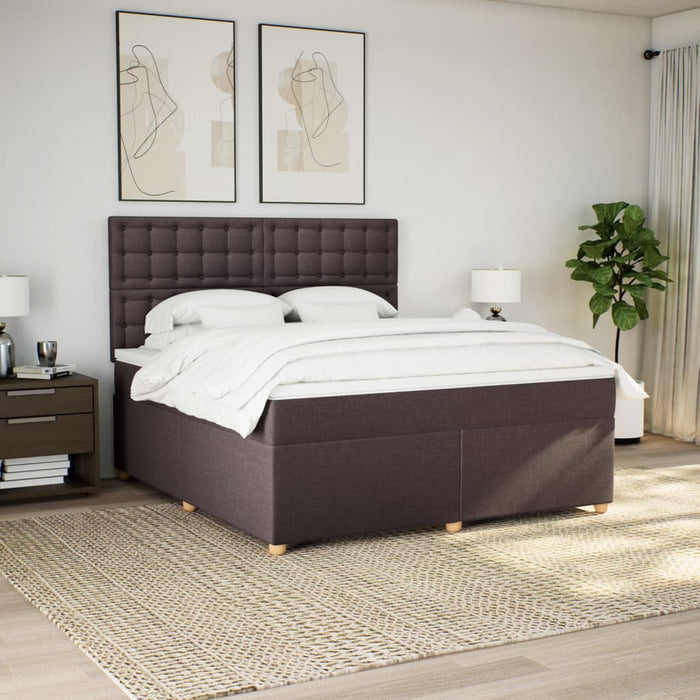Pat continental cu saltea maro închis 180x200cm material textil - WALTI WALTI
