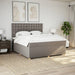 Pat continental cu saltea, gri taupe, 180x200 cm, textil - WALTI WALTI