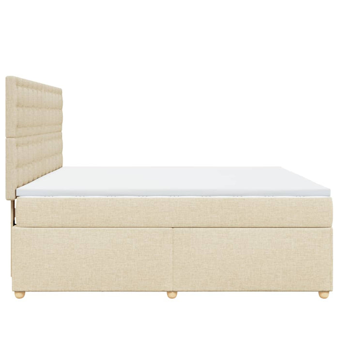 Pat continental cu saltea, crem, 180x200 cm, textil WALTI