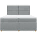 Pat box spring cu saltea, gri deschis, 200x200 cm, textil - WALTI WALTI