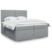 Pat box spring cu saltea, gri deschis, 200x200 cm, textil - WALTI WALTI