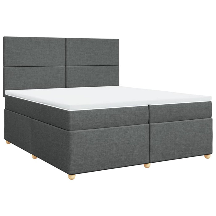 Pat box spring cu saltea, gri închis, 200x200 cm, textil - WALTI WALTI