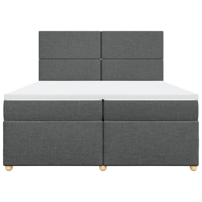 Pat box spring cu saltea, gri închis, 200x200 cm, textil - WALTI WALTI