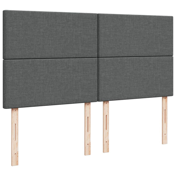 Pat box spring cu saltea, gri închis, 200x200 cm, textil - WALTI WALTI