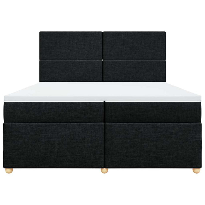 Pat box spring cu saltea, negru, 200x200 cm, textil - WALTI WALTI