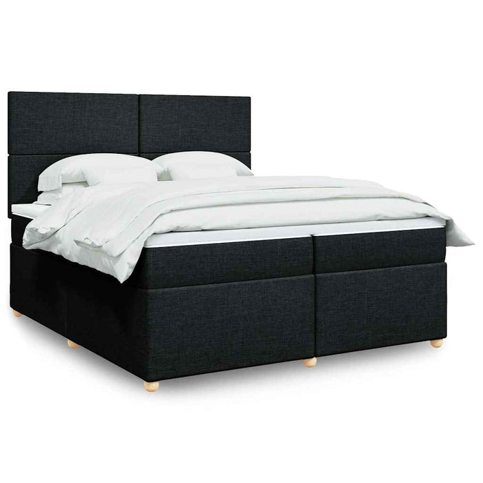 Pat box spring cu saltea, negru, 200x200 cm, textil - WALTI WALTI
