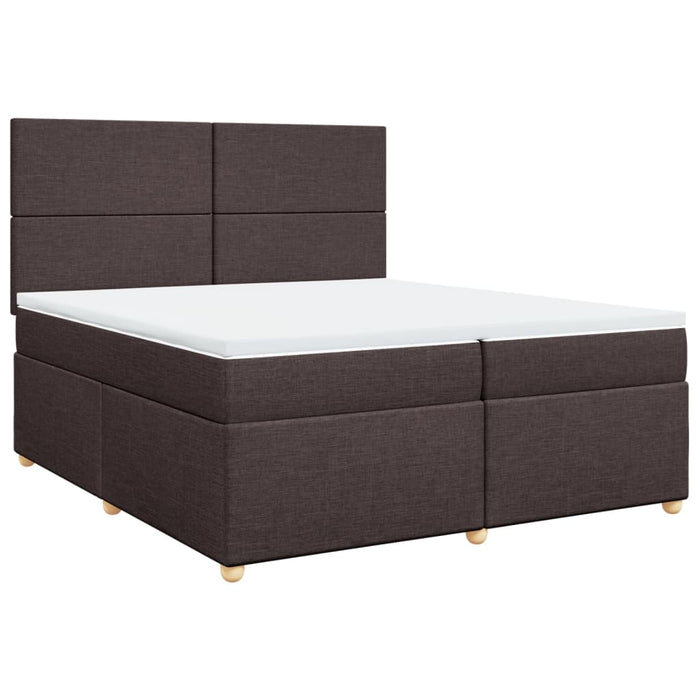 Pat box spring cu saltea, maro închis, 200x200 cm, textil - WALTI WALTI