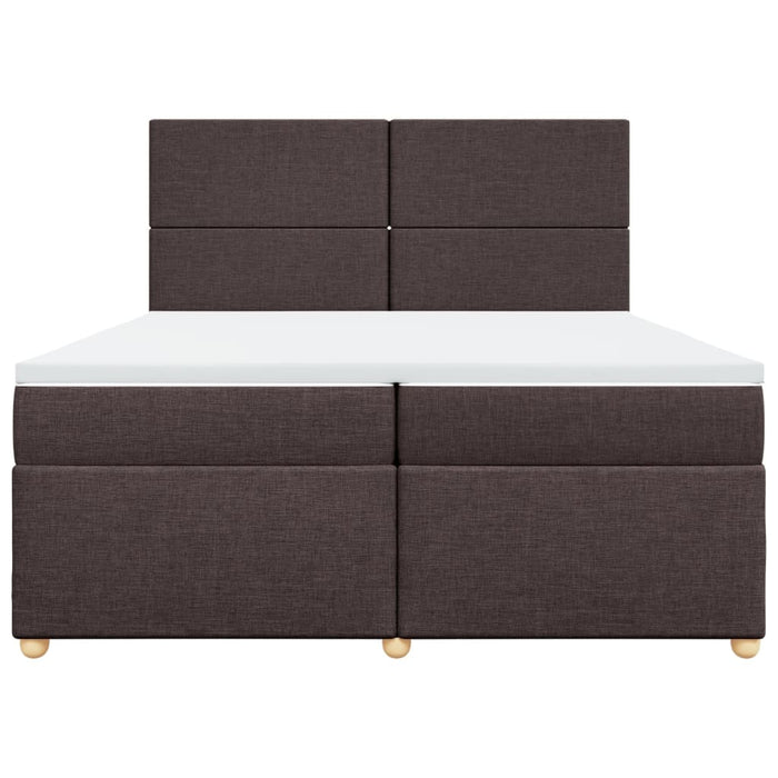 Pat box spring cu saltea, maro închis, 200x200 cm, textil - WALTI WALTI
