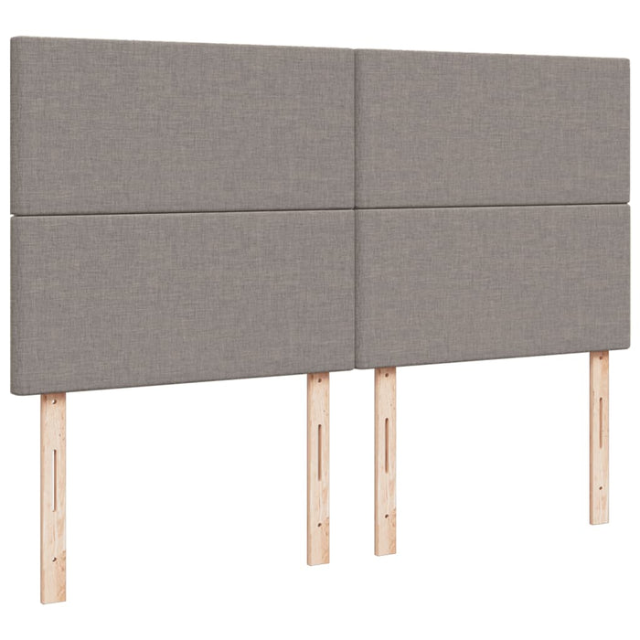 Pat box spring cu saltea, gri taupe, 200x200 cm, textil WALTI