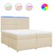 Pat box spring cu saltea, crem, 200x200 cm, textil - WALTI WALTI