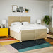 Pat box spring cu saltea, crem, 200x200 cm, textil - WALTI WALTI
