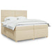 Pat box spring cu saltea, crem, 200x200 cm, textil - WALTI WALTI