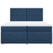 Pat box spring cu saltea, albastru, 200x200 cm, textil - WALTI WALTI
