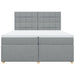 Pat box spring cu saltea, gri deschis, 200x200 cm, textil - WALTI WALTI