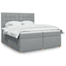 Pat box spring cu saltea, gri deschis, 200x200 cm, textil - WALTI WALTI