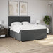 Pat box spring cu saltea, gri închis, 200x200 cm, textil - WALTI WALTI