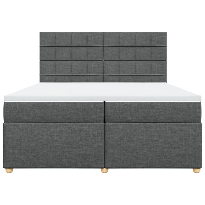 Pat box spring cu saltea, gri închis, 200x200 cm, textil - WALTI WALTI