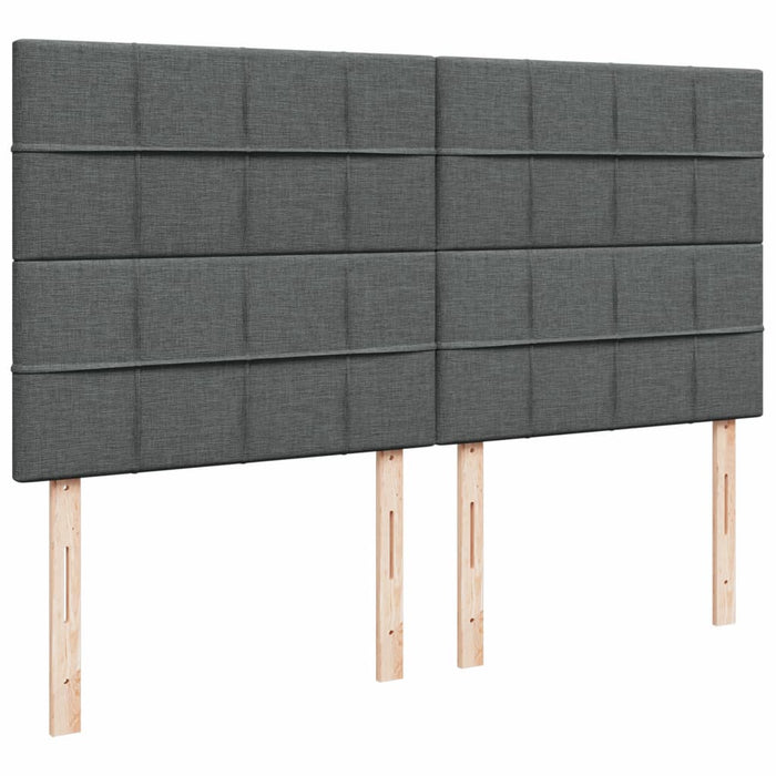 Pat box spring cu saltea, gri închis, 200x200 cm, textil - WALTI WALTI