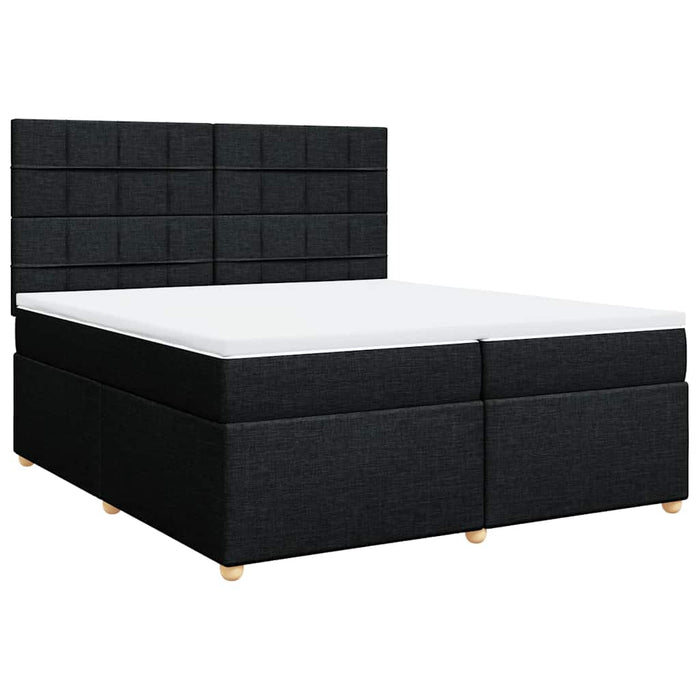 Pat box spring cu saltea, negru, 200x200 cm, textil - WALTI WALTI