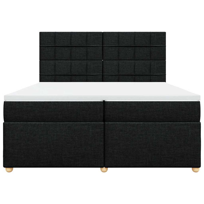 Pat box spring cu saltea, negru, 200x200 cm, textil - WALTI WALTI
