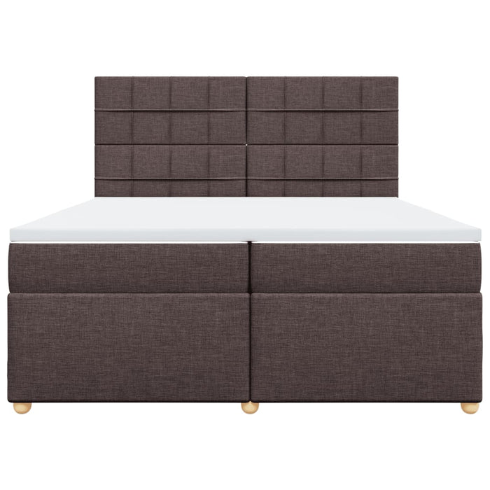 Pat box spring cu saltea, maro închis, 200x200 cm, textil - WALTI WALTI